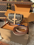 LV Saumur BB Monogram Canvas Crossbody Bag with Leather Trim and Adjustable Strap (20 x 16 x 7.5) cm